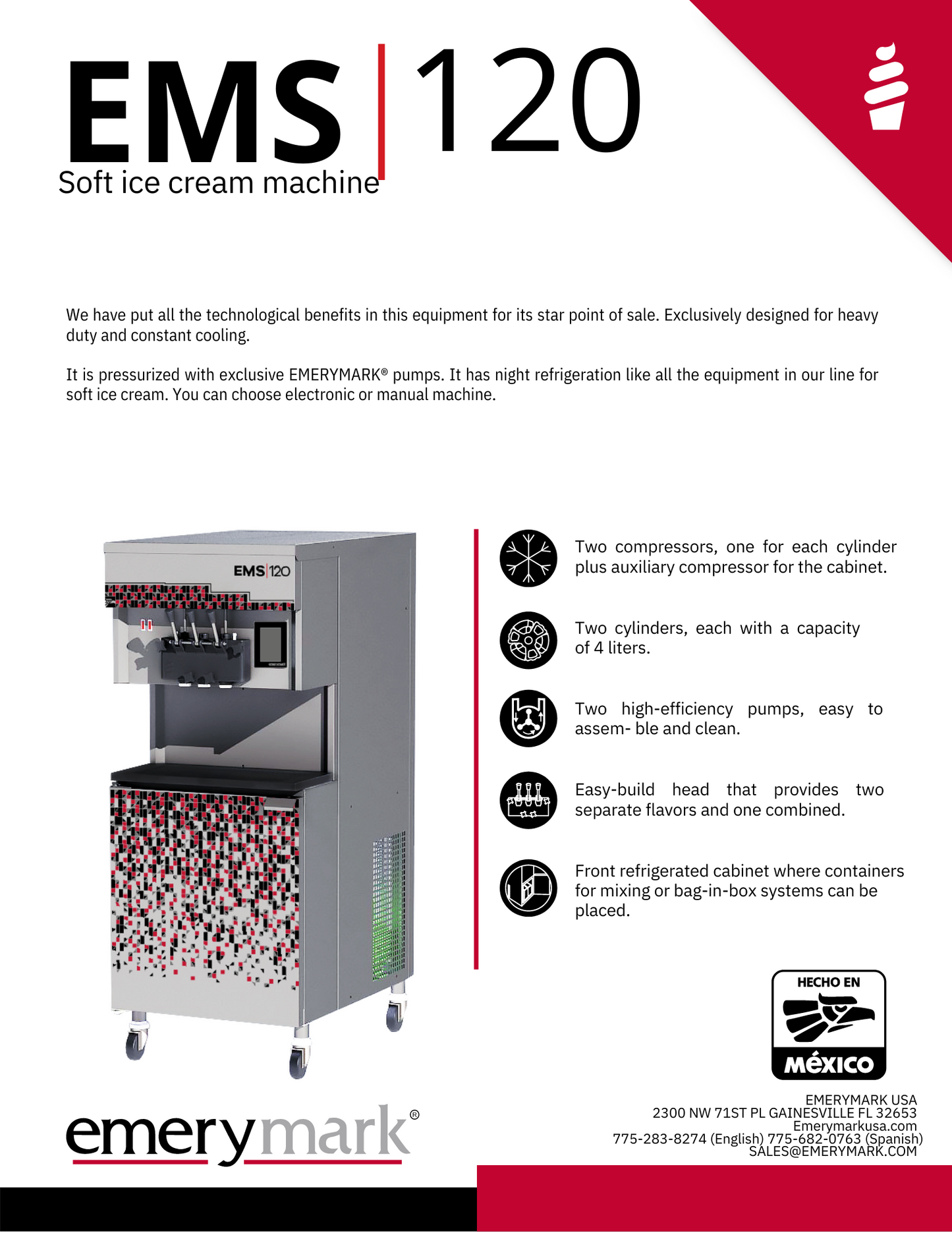 EMS120 Soft Serve Ice Cream Machine