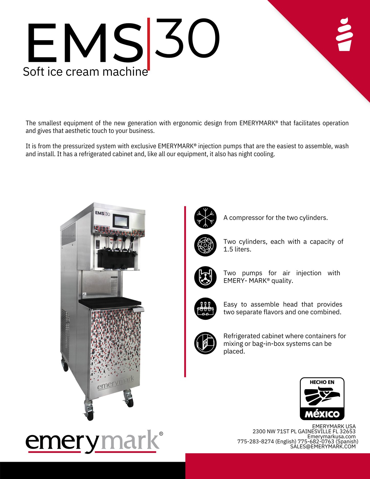 EMS30 Soft Serve Ice Cream Machine