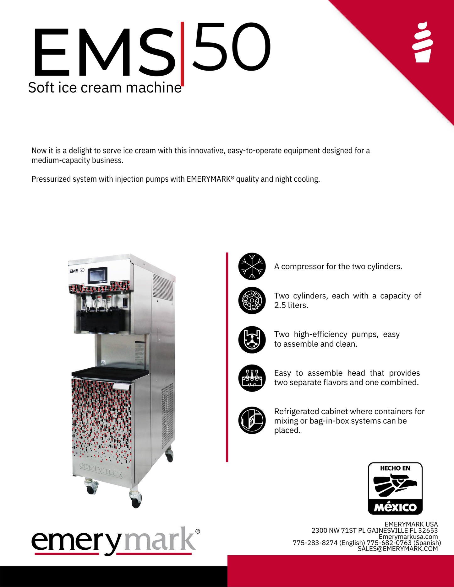 EMS50 Soft Serve Ice Cream Machine
